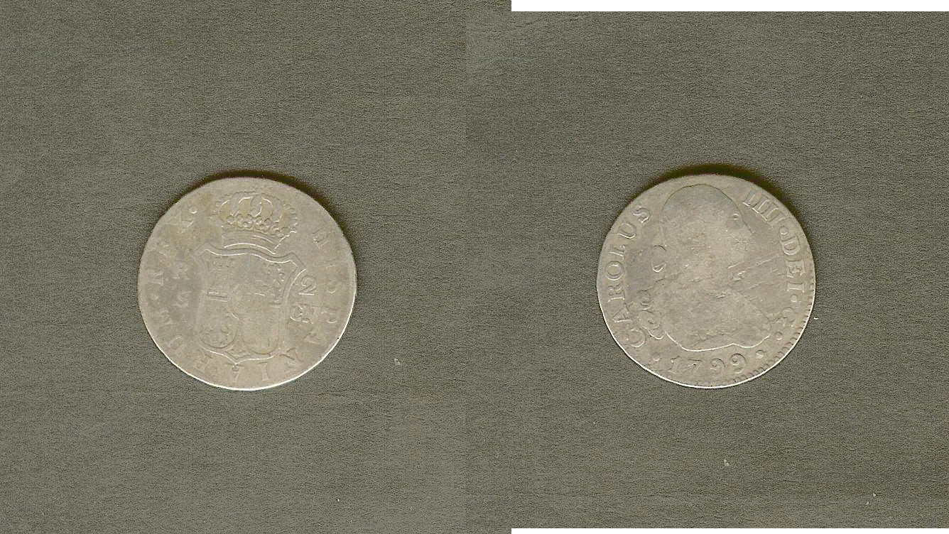 Spain 2 reales 1799 VG